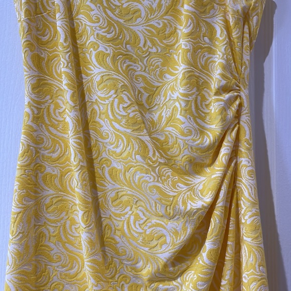 Caché Yellow & White Floral Ruched Dress - Picture 3 of 9